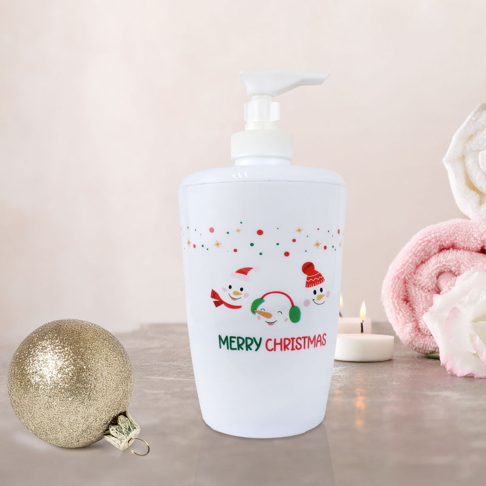Dispensador de Jabón Líquido con Diseño Muñecos de Nieve