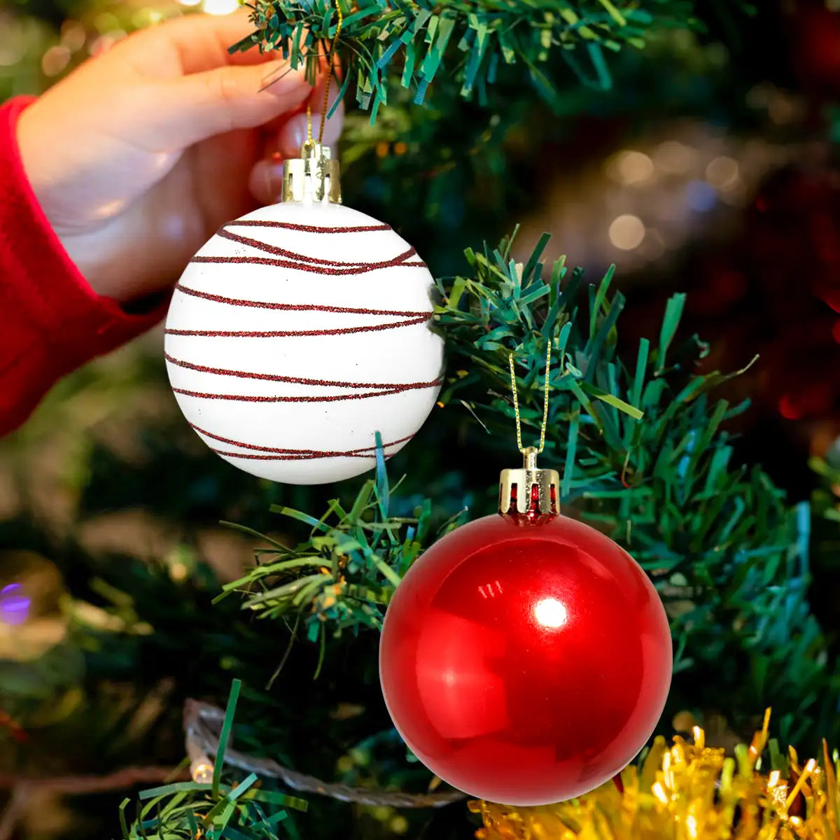 Esferas Navideñas Elegance color Vino, 2pzas