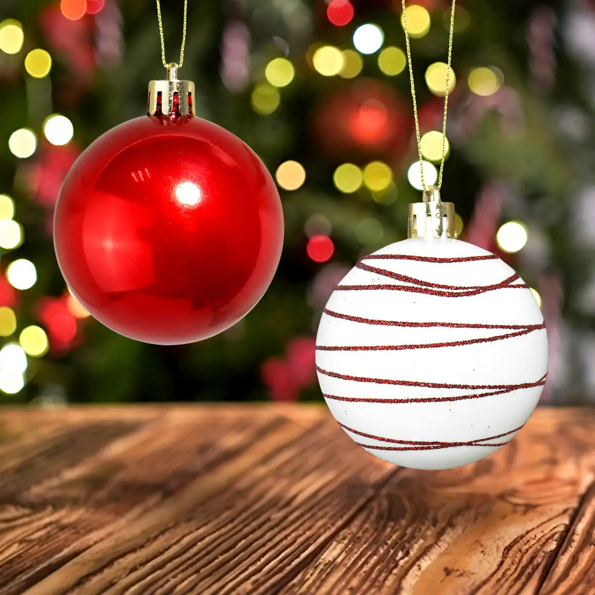 Esferas Navideñas Elegance color Vino, 2pzas