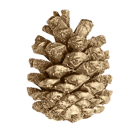 Ornamentos en Forma de Piñas Navideñas color Oro