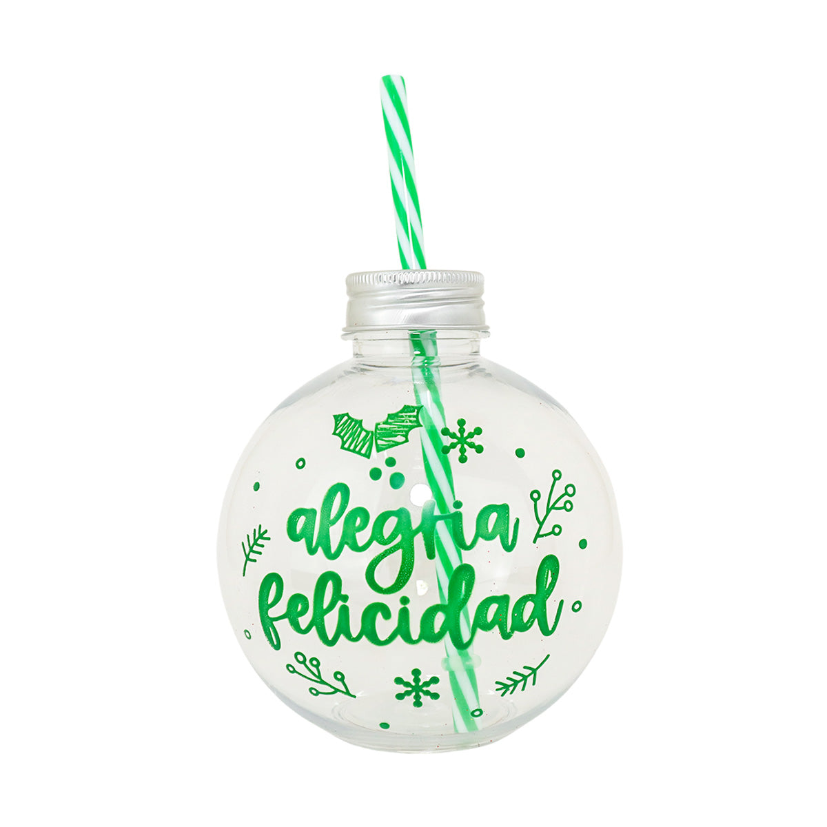 Vaso de Plástico con Diseño de Esfera "Felicidad"