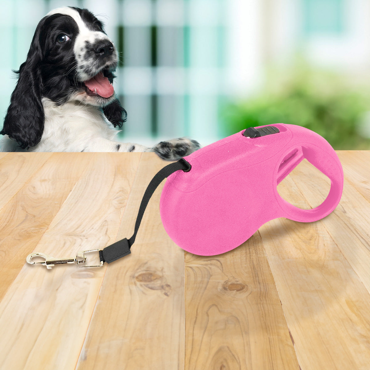 Correa Retráctil para Perro, color Rosa