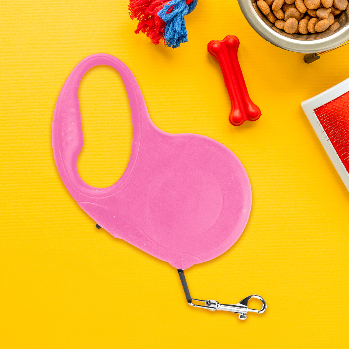 Correa Retráctil para Perro, color Rosa