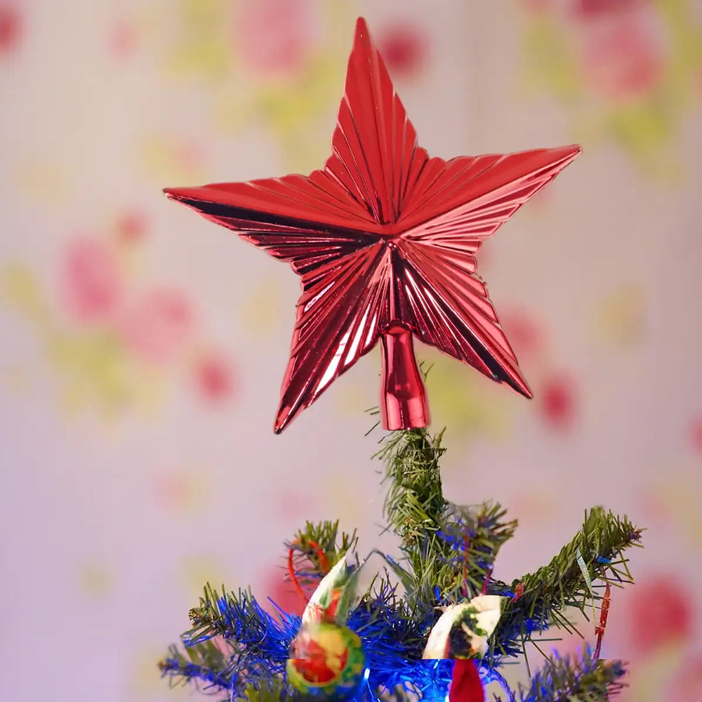 Estrella color Rojo para Punta de Árbol de Navidad