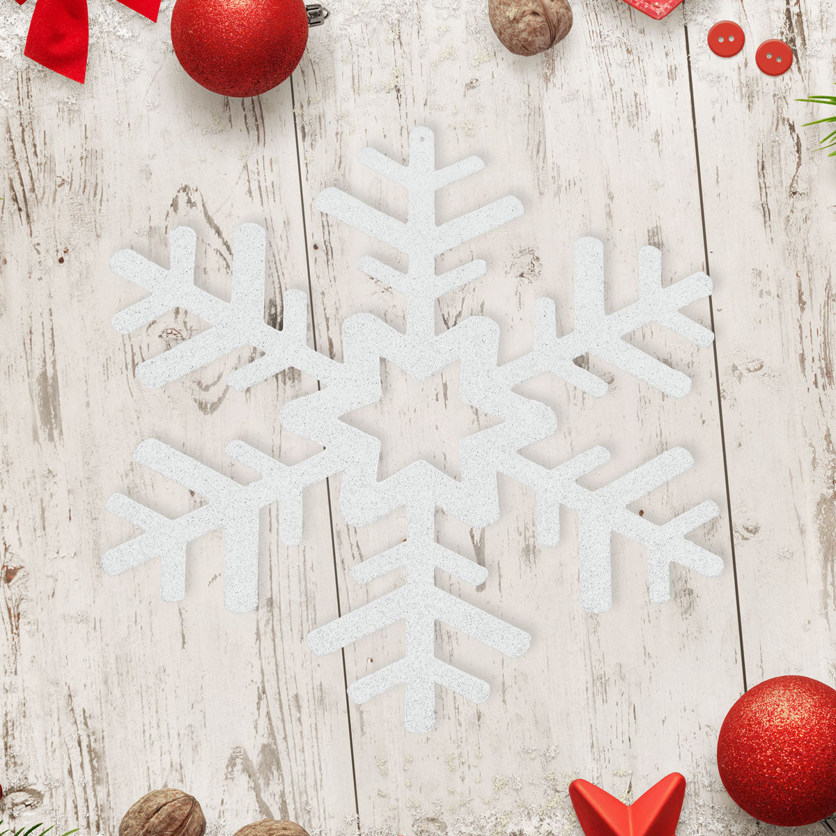 Copo de Nieve Jumbo, Glitter, Color Blanco