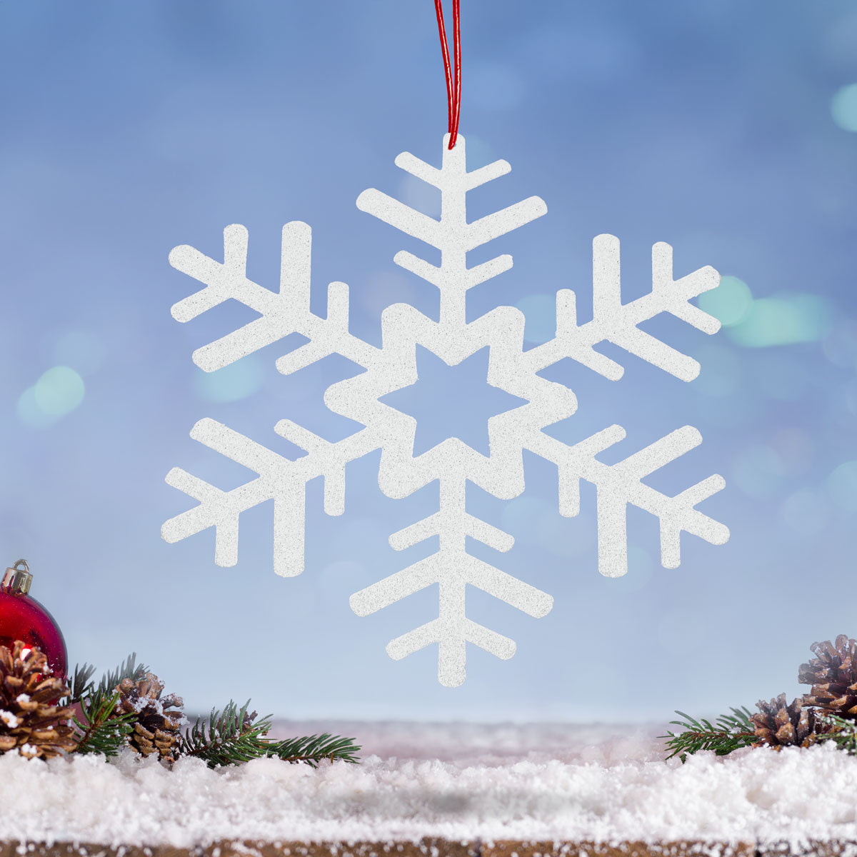 Copo de Nieve Jumbo, Glitter, Color Blanco