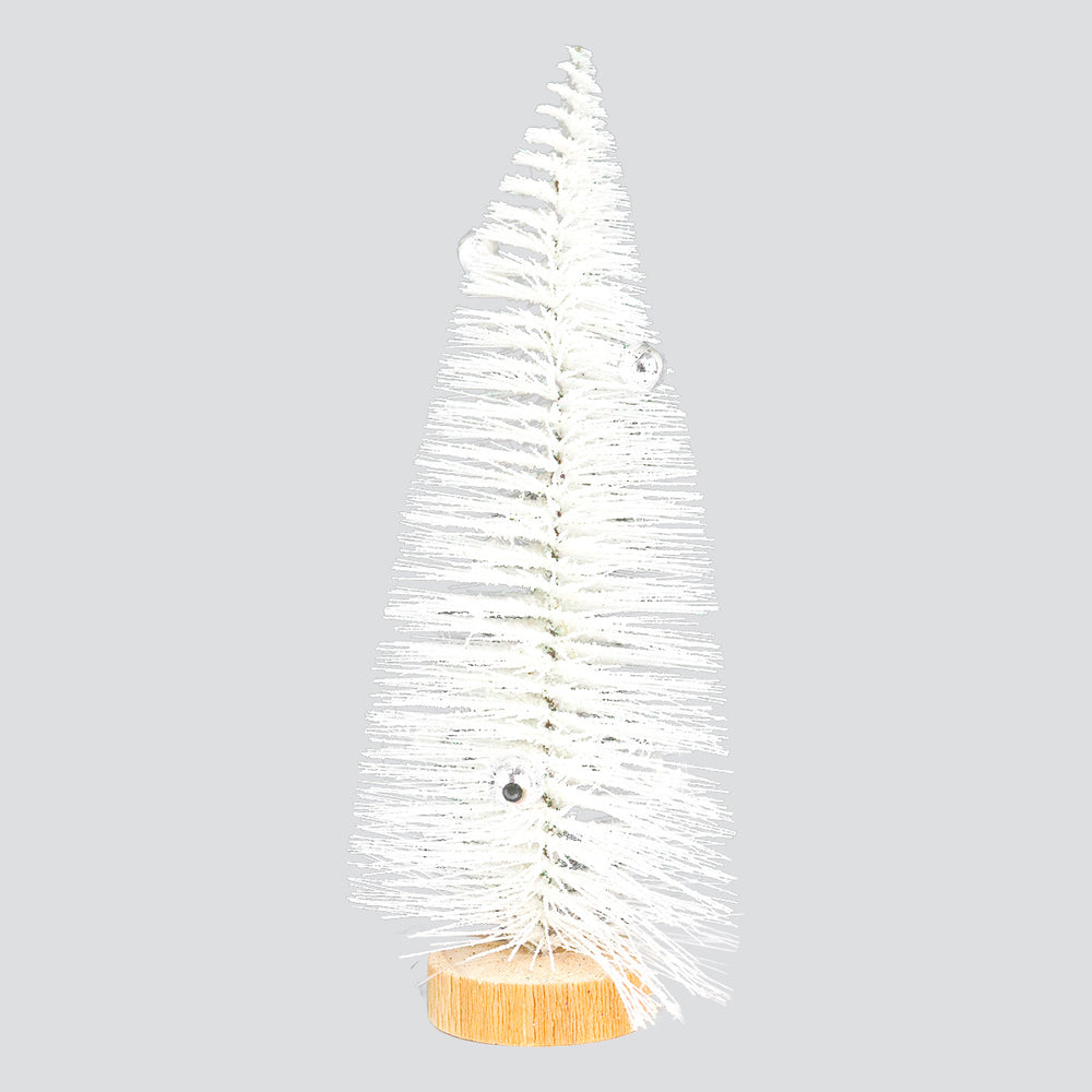 Mini Pino Brillante de Navidad con Esferas, Color Blanco