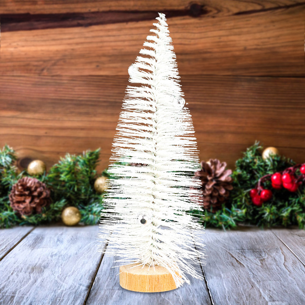 Mini Pino Brillante de Navidad con Esferas, Color Blanco