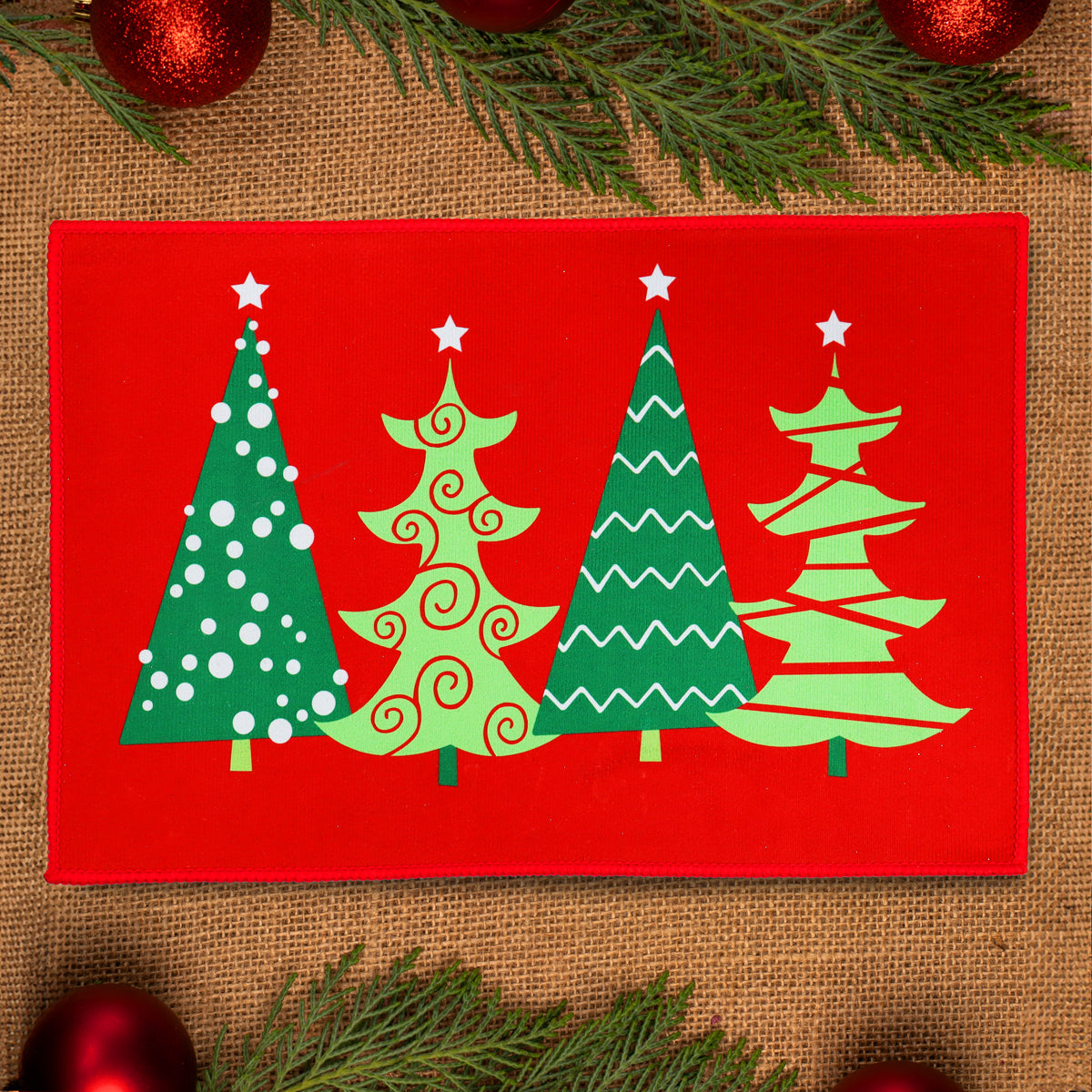 Carpeta Navideña, Pinos, 40x60 cm