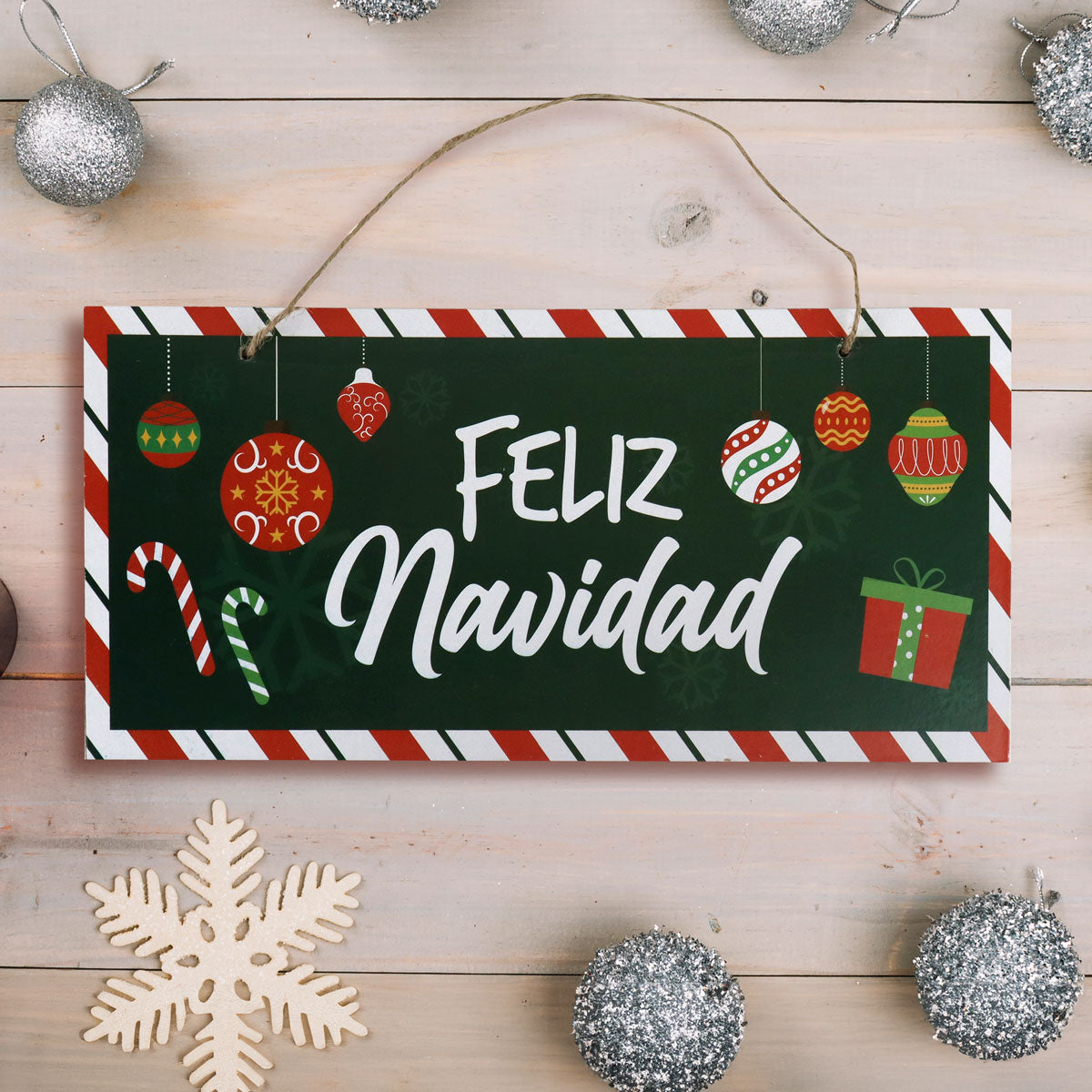 Letrero Colgante con Diseño Navideño, "Feliz Navidad"