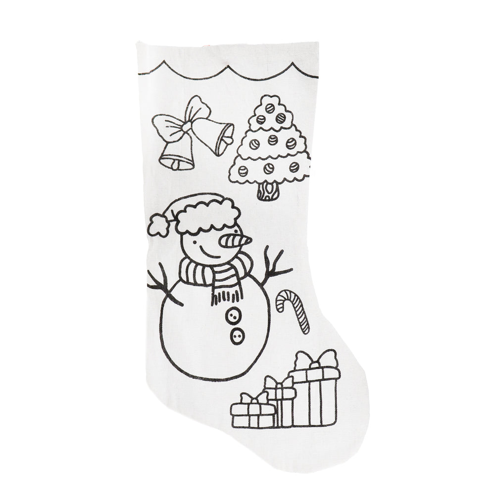 Bota Navideña para Pintar, Muñeco de Nieve