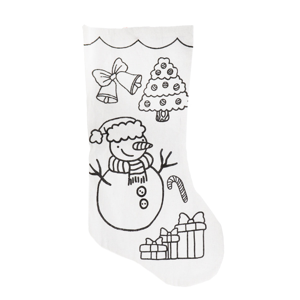 Bota Navideña para Pintar, Muñeco de Nieve