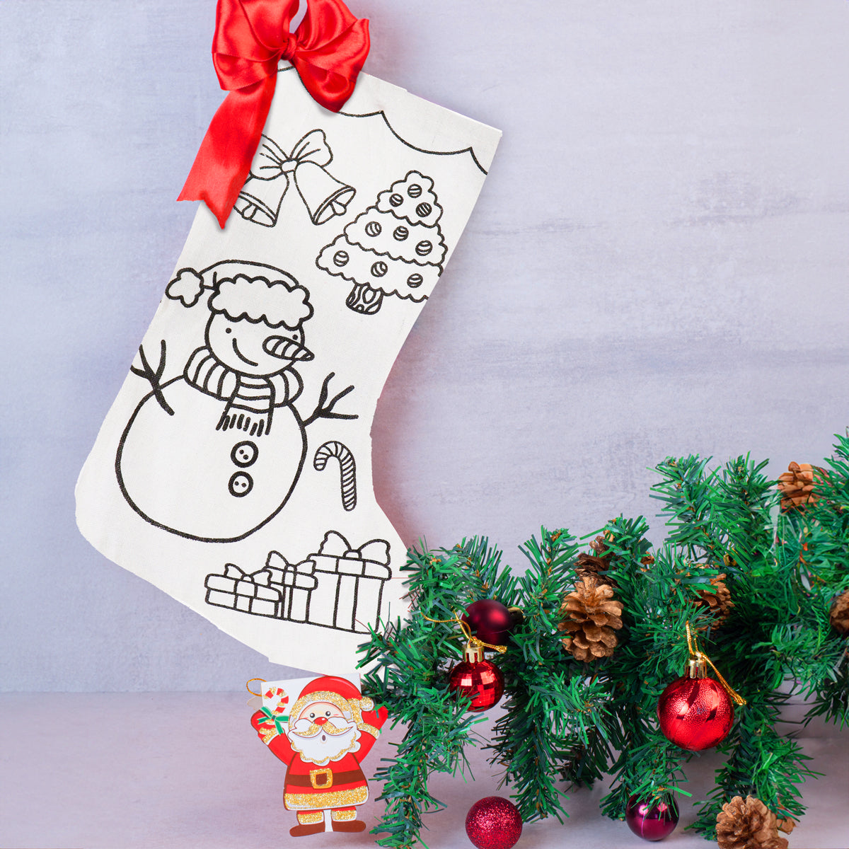 Bota Navideña para Pintar, Muñeco de Nieve