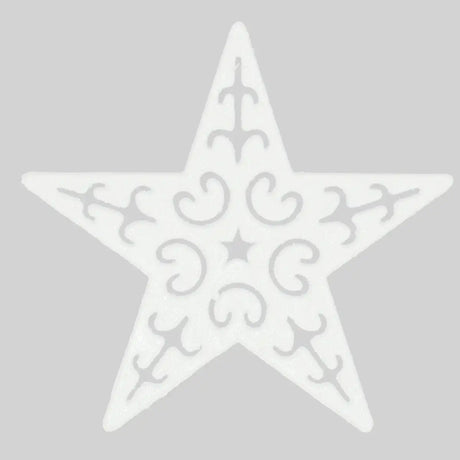 Ornamento Navideño en Forma de Estrella color Blanco, 3pzas