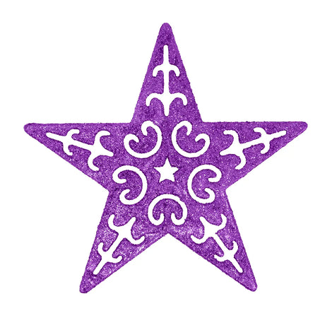 Ornamento Navideño en Forma de Estrella color Morado, 3pzas