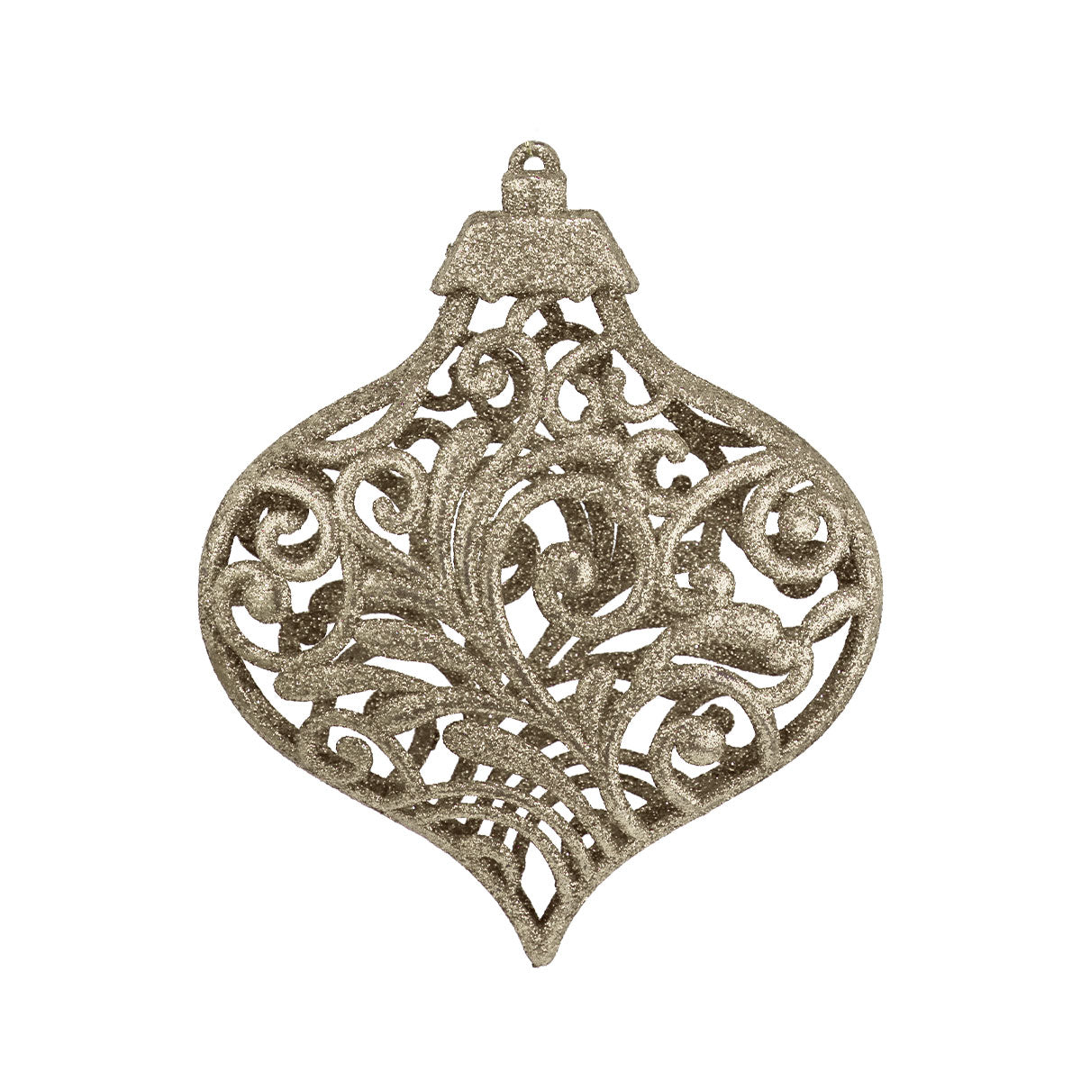 Esfera Ornamento Navideño con Glitter, Color Café, 17 cm