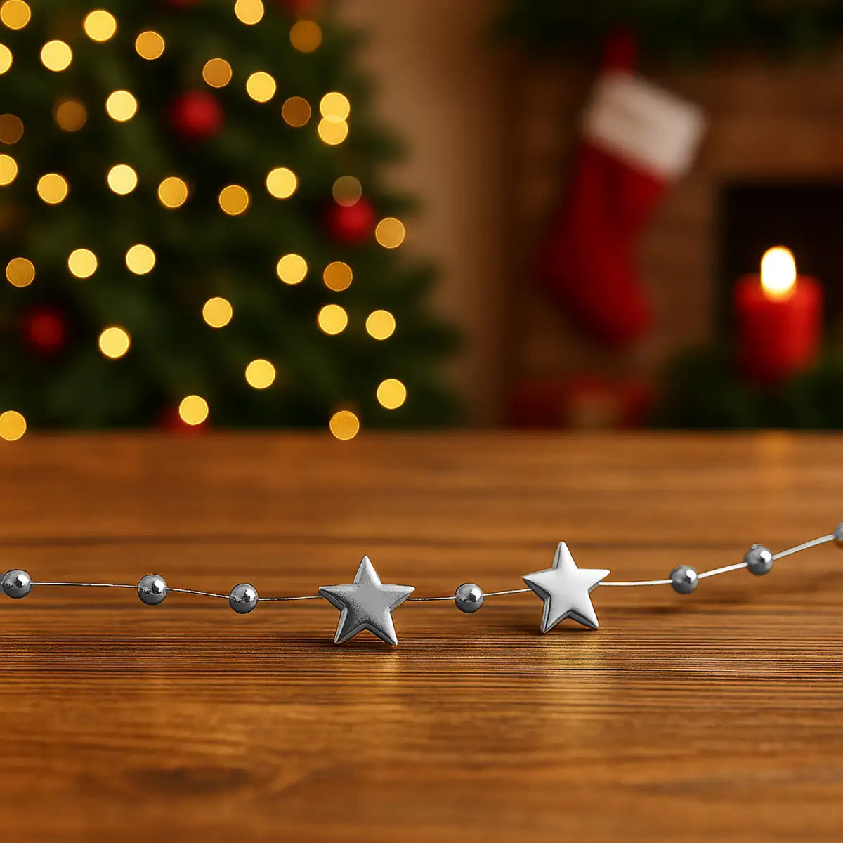 Guirnalda Navideña con Diseño de Estrellas