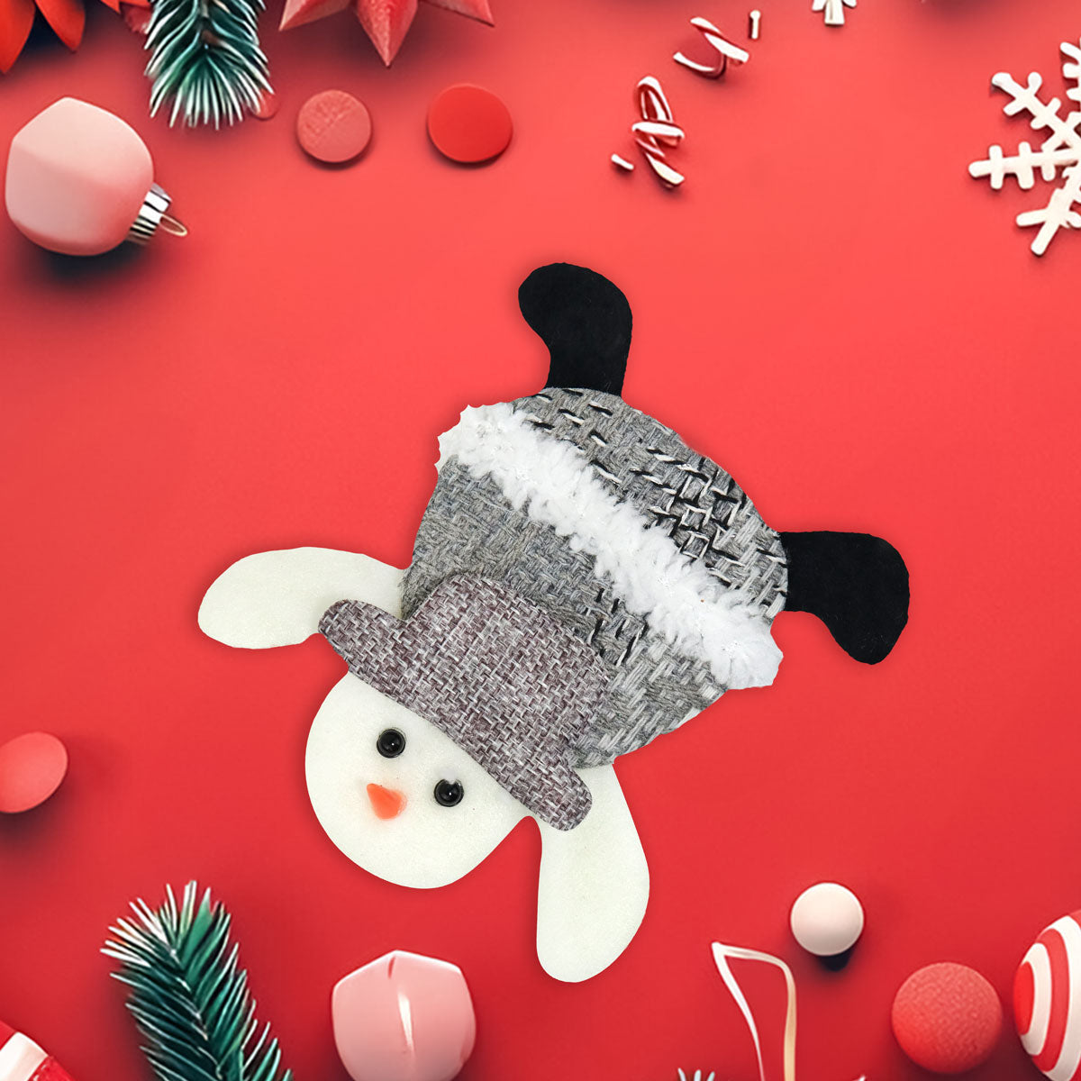 Ornamento Navideño en Forma de Muñeco de Nieve Acostado