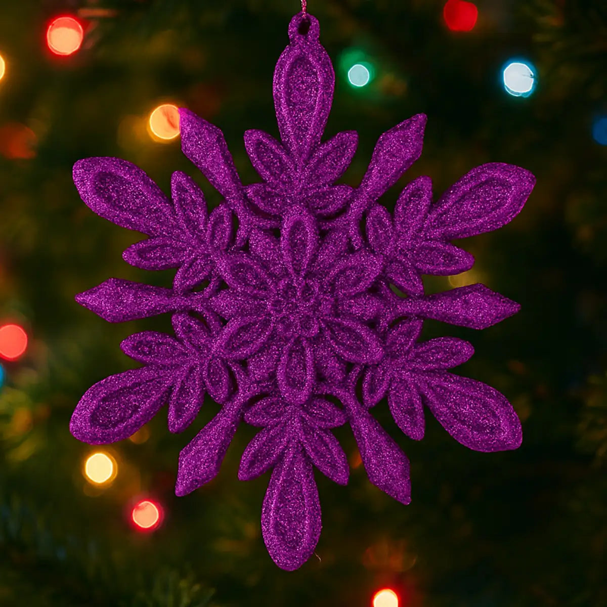 Copo de Nieve Decorativo color Fucsia, 2pzas