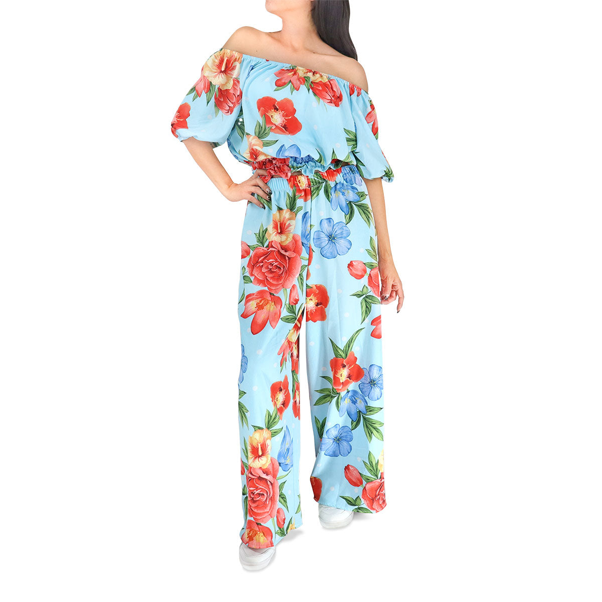 Conjunto de Verano de 2 Piezas color Azul/Rojo