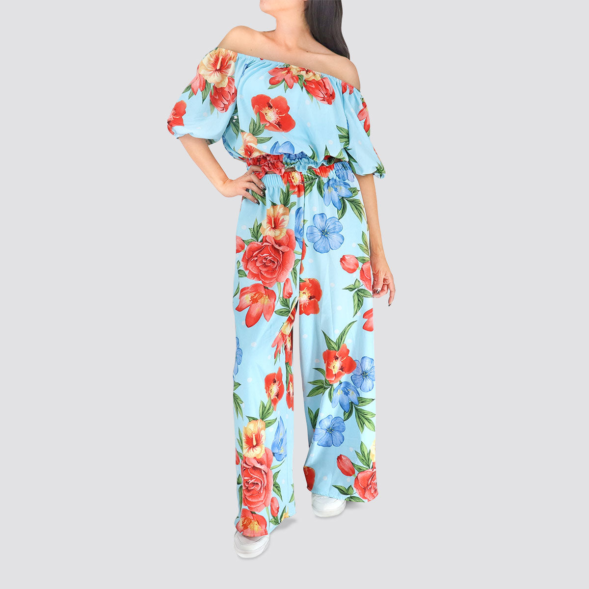 Conjunto de Verano de 2 Piezas color Azul/Rojo