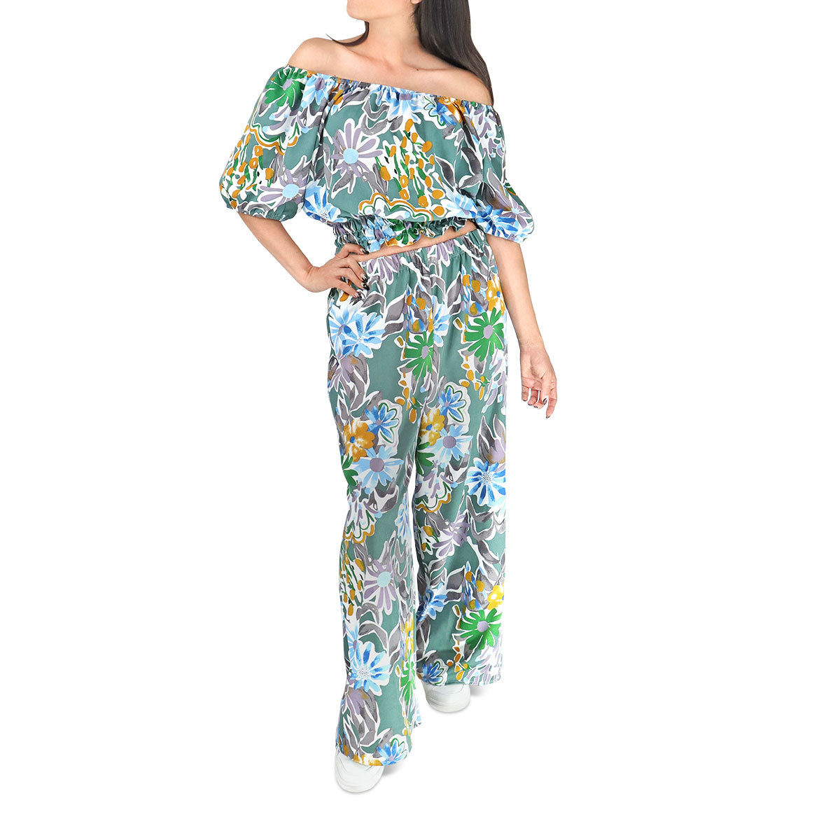 Conjunto de Verano de 2 Piezas color Verde/Azul