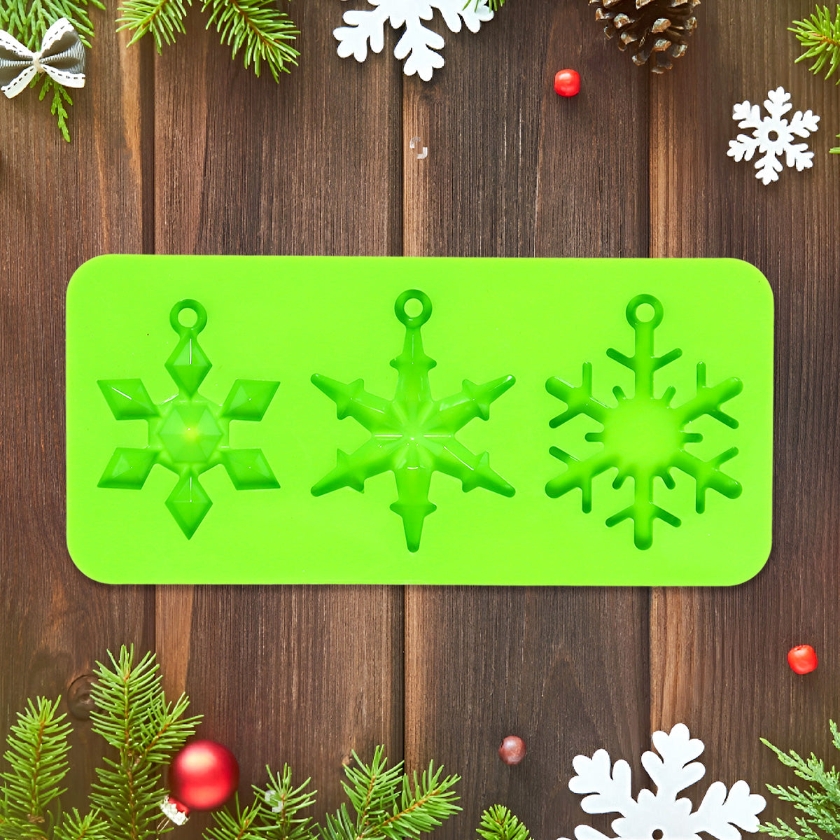 Molde Navideño de Silicón color Verde