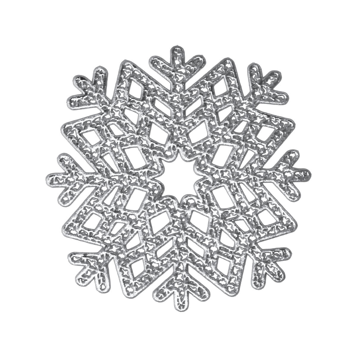 Portavasos Navideño, Copo de Nieve, 2 pzas, Color Plata