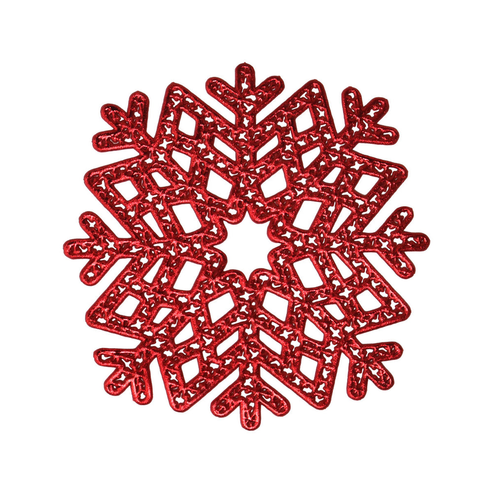 Portavasos Navideño, Copo de Nieve, 2 pzas, Color Rojo