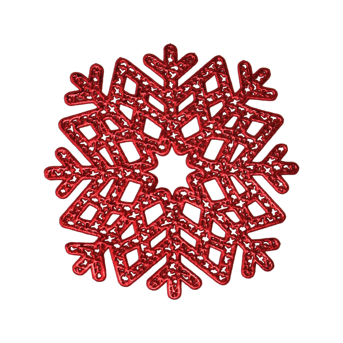 Portavasos Navideño, Copo de Nieve, 2 pzas, Color Rojo