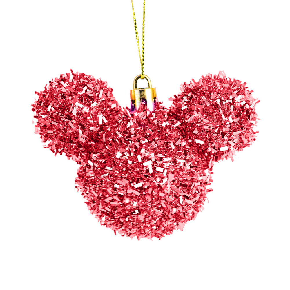 Esferas Tinsel de Mickey, 2 pzas, Color Fucsia