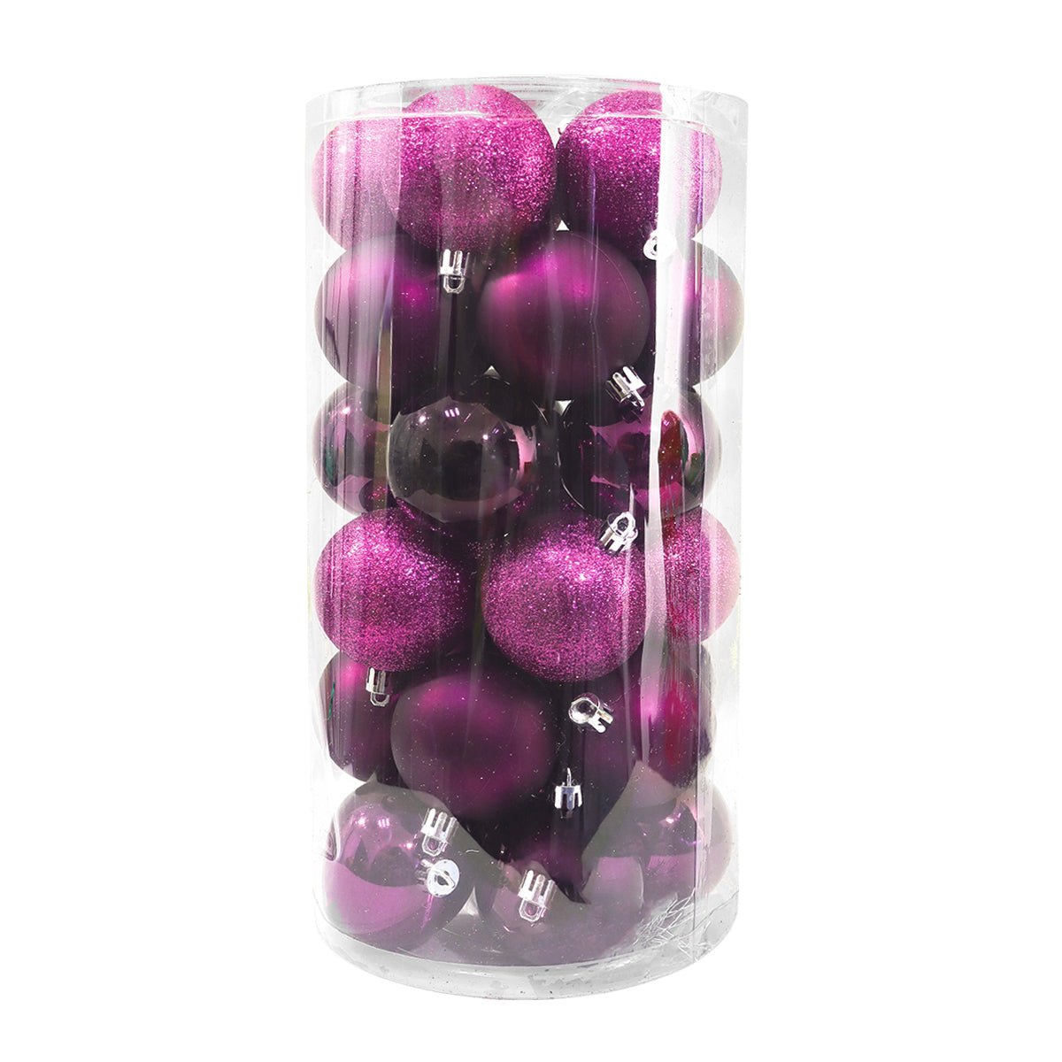 Set Esferas de Navidad, Color Fucsia, 30 pzas