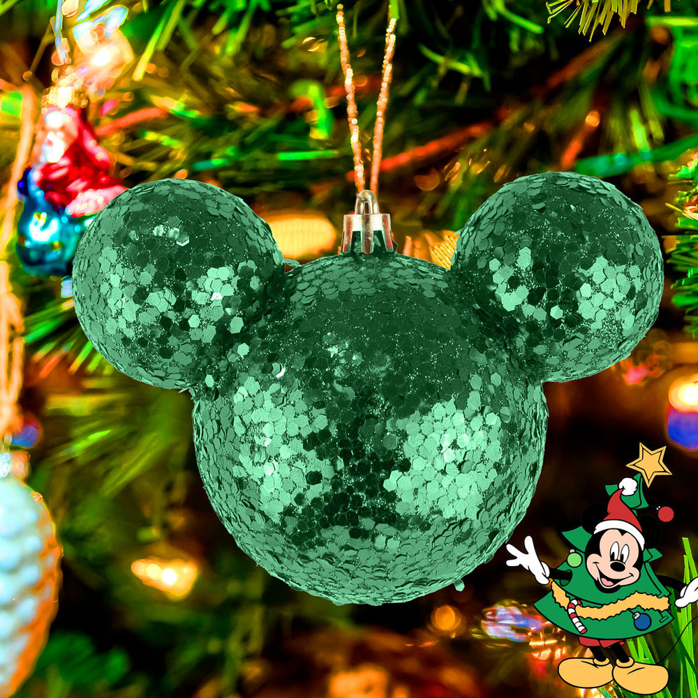 Esfera de Ojuelas Glitter, Mickey Mouse, Color Verde