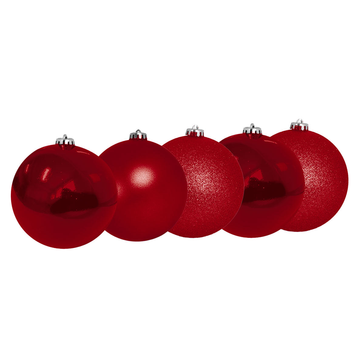 Kit de Esferas Navideñas, 30 pzas, Color Rojo