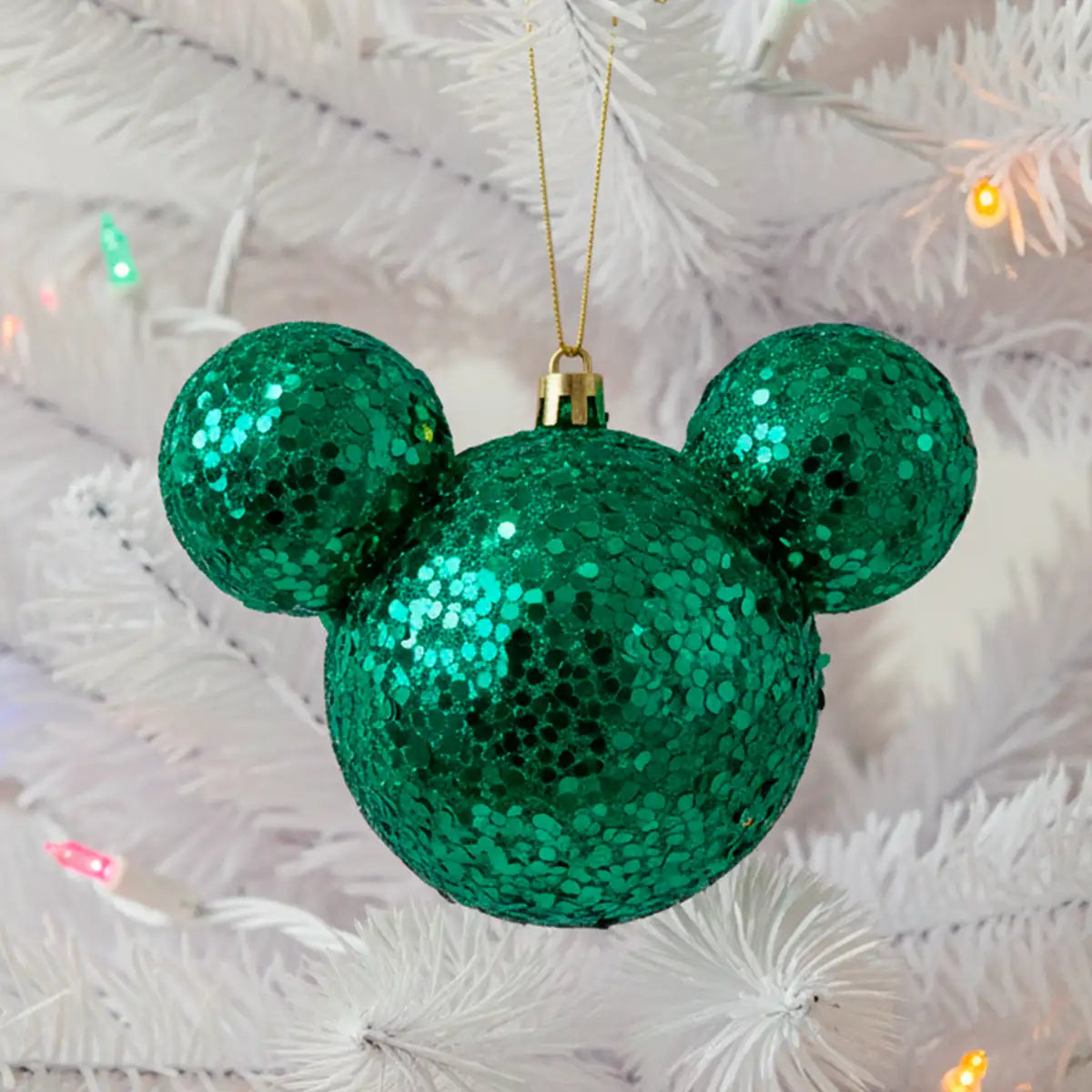 Esfera Navideña Brillante, Mickey, Color Verde