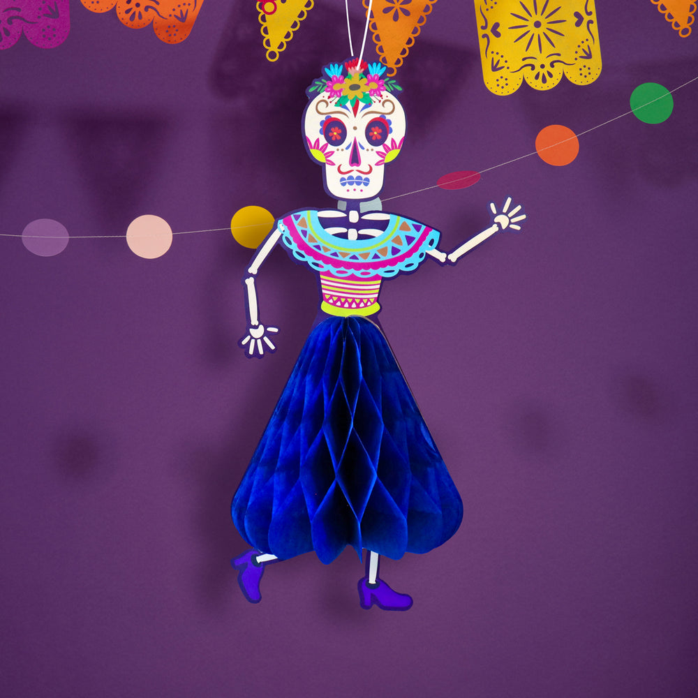 Decoración de Catrina Colgante de Papel
