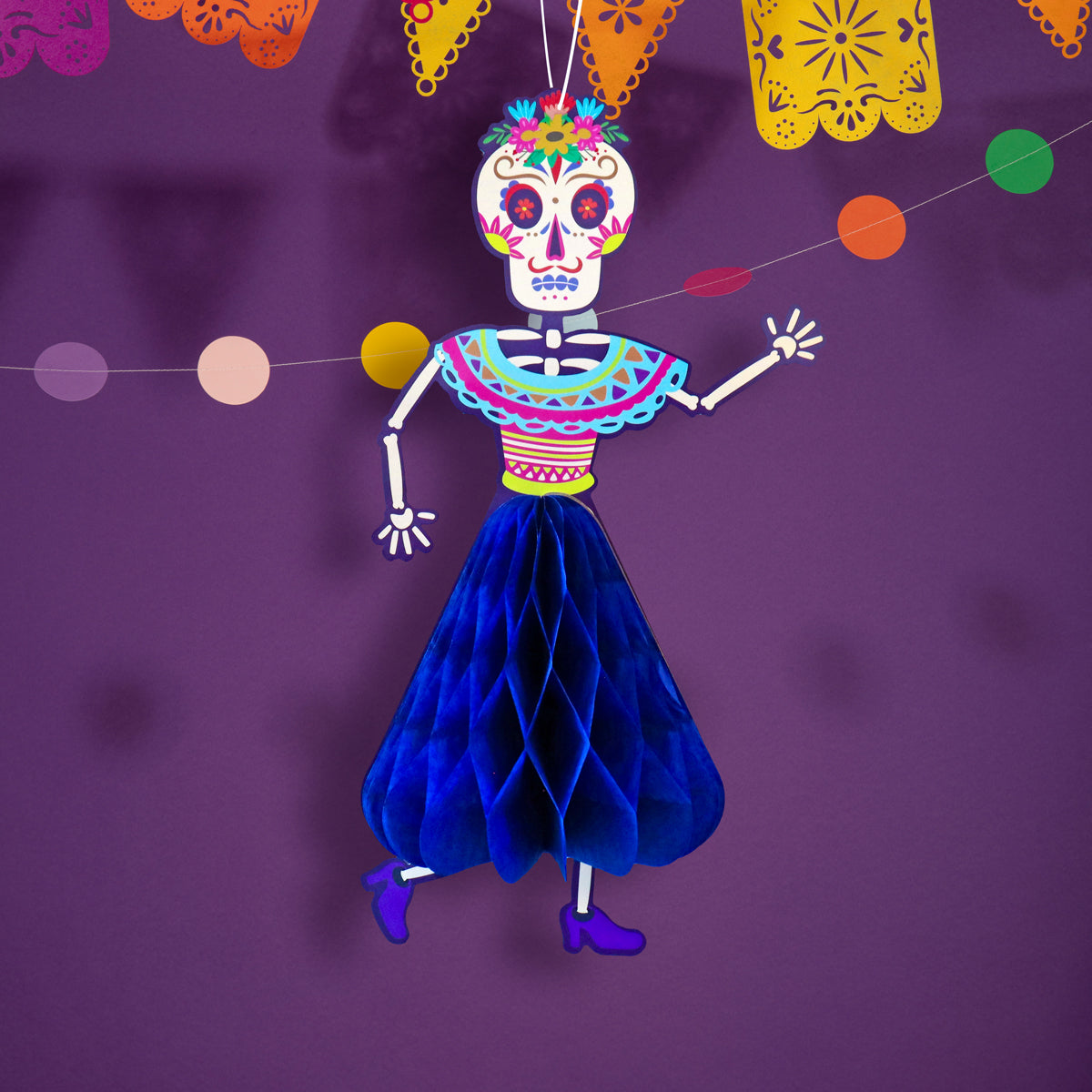 Decoración de Catrina Colgante de Papel