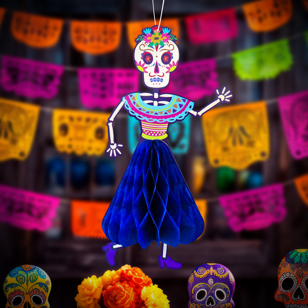 Decoración de Catrina Colgante de Papel