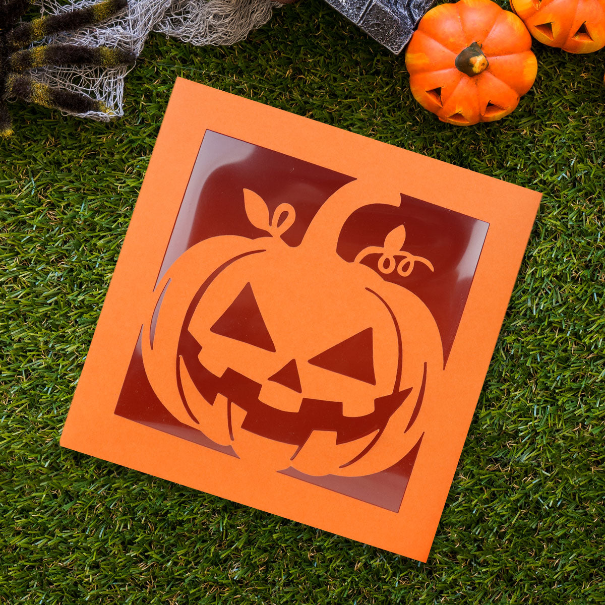 Caja de Cartón para Dulces con Diseño de Calabaza