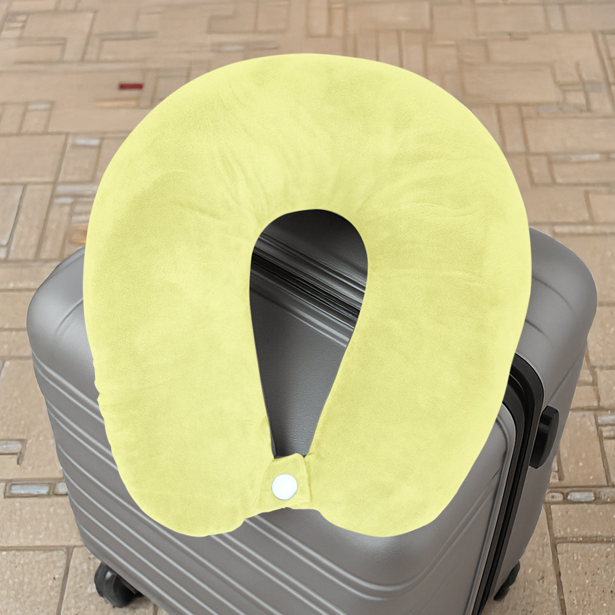 Almohada de Viaje Ergonómica, Color Amarillo