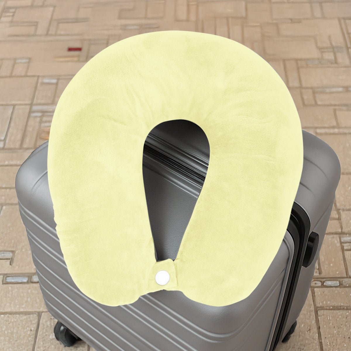 Almohada de Viaje Ergonómica, Color Amarillo Claro