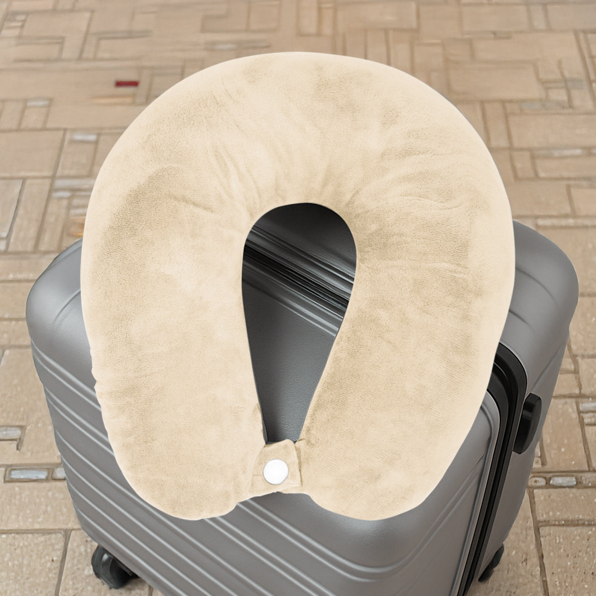 Almohada de Viaje Ergonómica, Color Beige