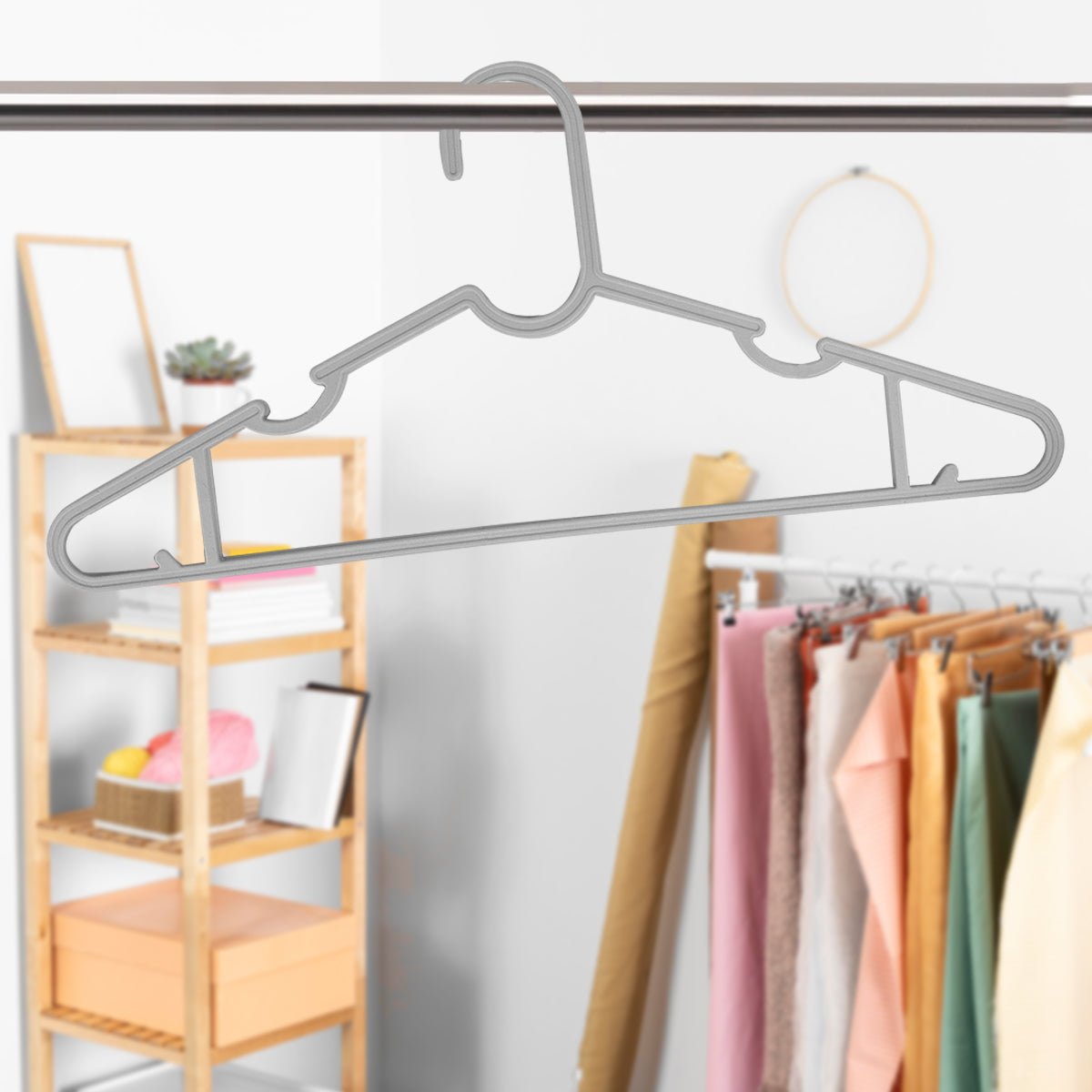 Gancho de Plástico color Gris, 7pzas