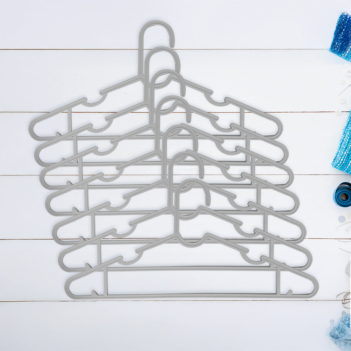 Gancho de Plástico color Gris, 7pzas