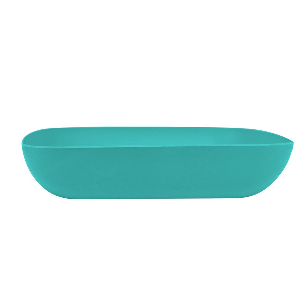 Tazón Cuadrado de Plástico, Color Aqua