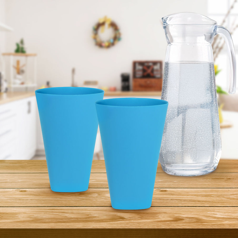Set de 2 Vasos de Plástico, Color Azul