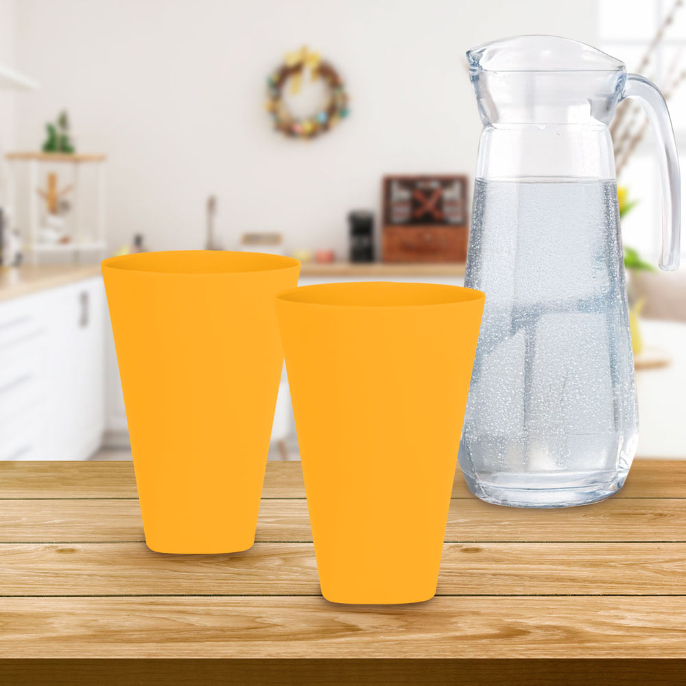 Set de 2 Vasos de Plástico, Color Naranja