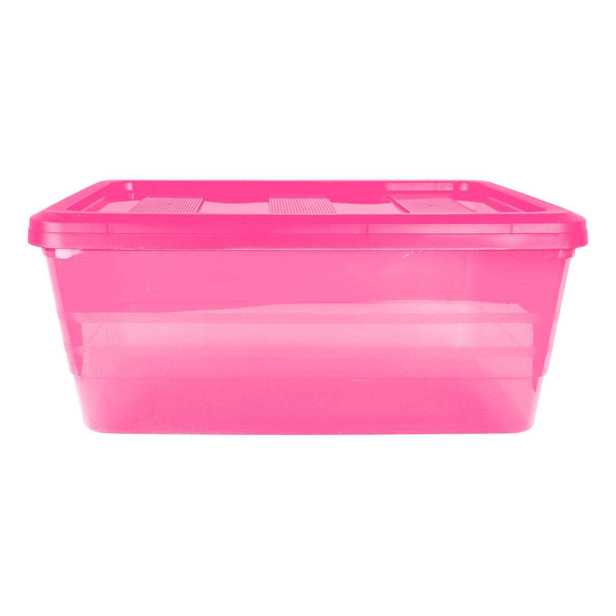Caja de Plástico con Tapa, Color Rosa