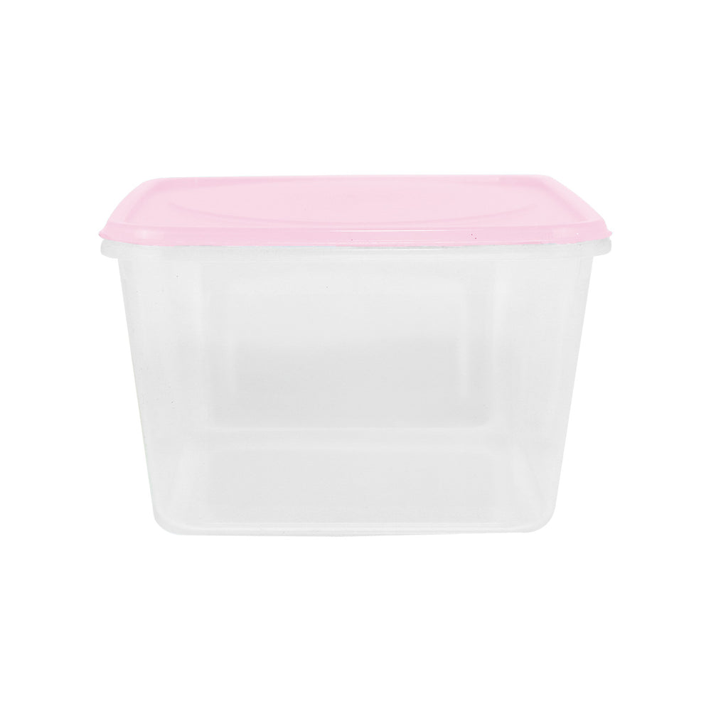 Contenedor Rectangular de Plástico color Rosa para Alimentos, 800ml
