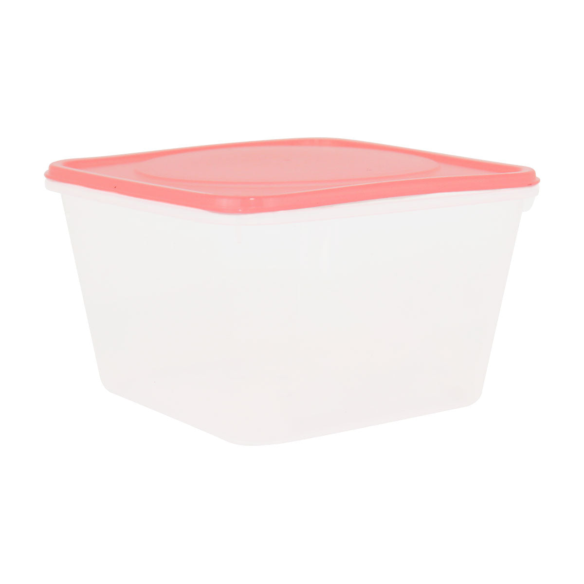 Contenedor Cuadrado de Plástico color Coral para Alimentos, 850ml